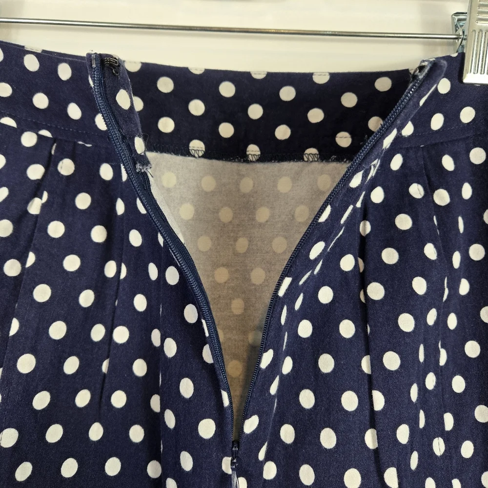 Pixley June Navy Blue White Polkadot Pencil Skirt Size XS